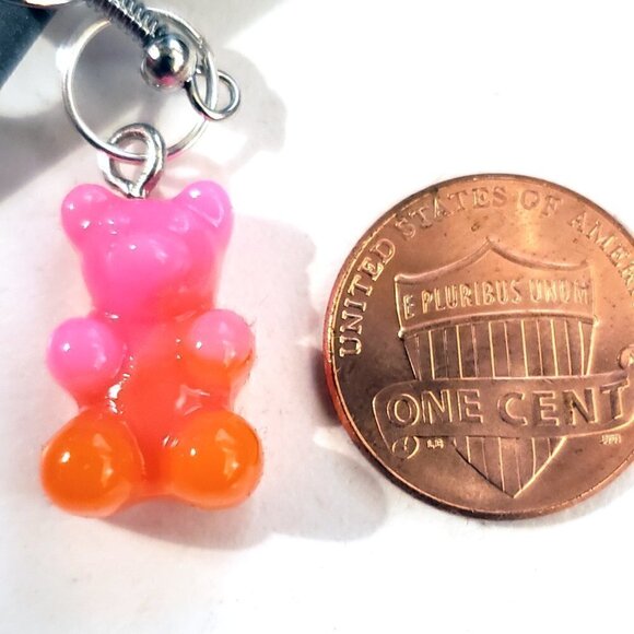 Pink Pastel Gummy Bear Earrings - Picture 4 of 4